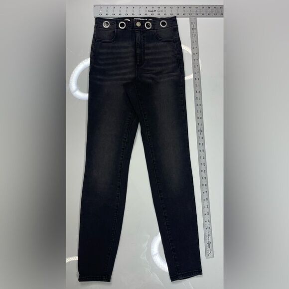Garage Ultra High Rise Denim Jeans Women SIze 0 Or 24 Black - Picture 7 of 9